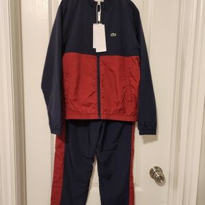 Lacoste Dark Blue and Red Tracksuit